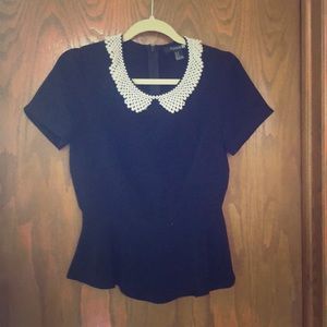Black peplum top